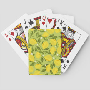 Hand Drawn Lemons Colourful Wallpaper Playing Cards