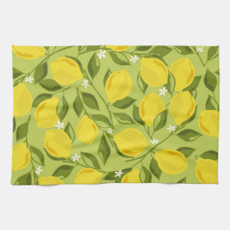 Hand Drawn Lemons Colourful Wallpaper Tea Towel
