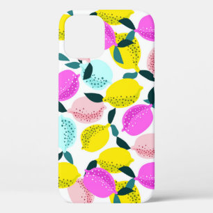 Hand Drawn Lemons Vintage Pattern iPhone 12 Case