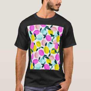 Hand Drawn Lemons Vintage Pattern T-Shirt