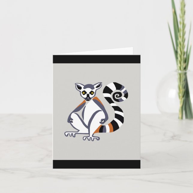 Hand drawn - LEMUR - Endangered animal -Nature Card (Front)