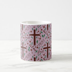 Hand-drawn Lenten Cross and Roses Mug