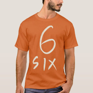 Hand Drawn Letter Number 6 Six T-Shirt