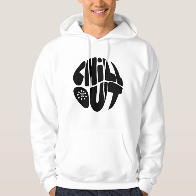 Hand drawn lettering phrase in the shape of a ball hoodie (Front)