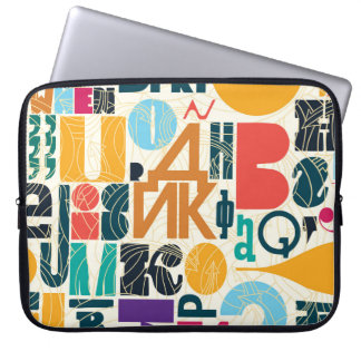 Hand-drawn letters: vintage seamless design. laptop sleeve