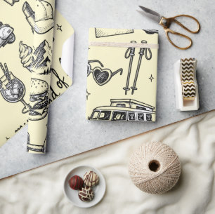Hand Drawn Lifestyle Clipart Bundle, Wrapping Paper