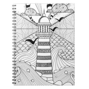 Hand Drawn Lighthouse Doodle Notebook