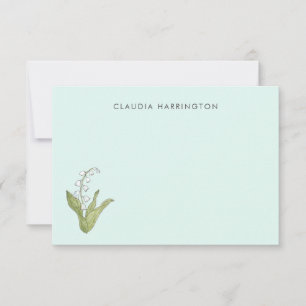 Hand-Drawn Lily of the Valley Spring Wildflower Thank You Card