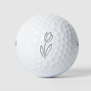 Hand Drawn Linear Tulip  Golf Balls