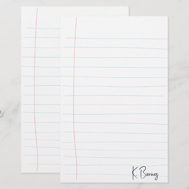 Hand Drawn Lined Paper (Front/Back)