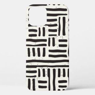 Hand-drawn lines, grungy seamless texture. iPhone 12 case