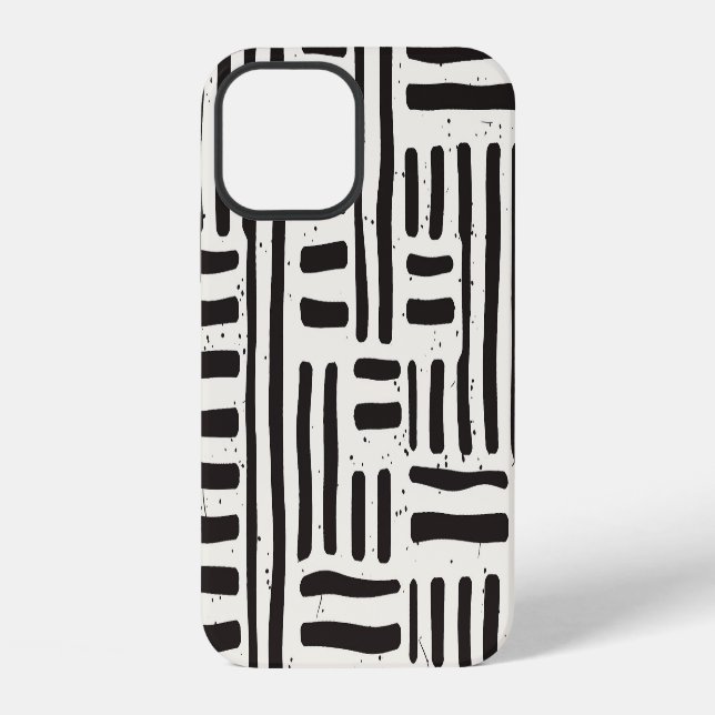Hand-drawn lines, grungy seamless texture. iPhone case (Back)