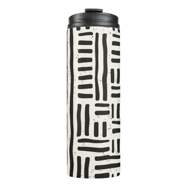 Hand-drawn lines, grungy seamless texture. thermal tumbler (Front)