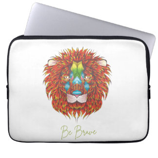 Hand-Drawn Lion Art | 13" Neoprene Laptop Sleeve 