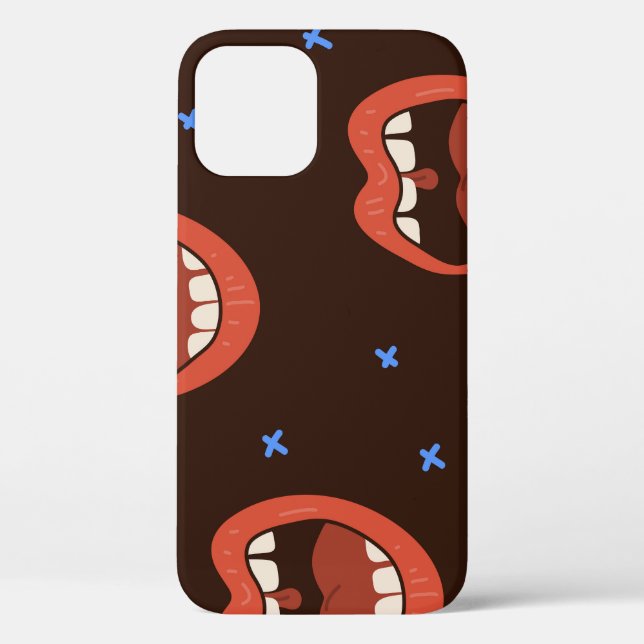 Hand-Drawn Lips: Cute Mouth Pattern. Case-Mate iPhone Case (Back)