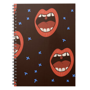 Hand-Drawn Lips: Cute Mouth Pattern. Notebook