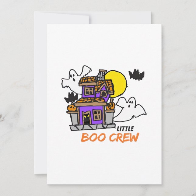 Hand Drawn Little Boo Crew Halloween Holiday Card (Front)