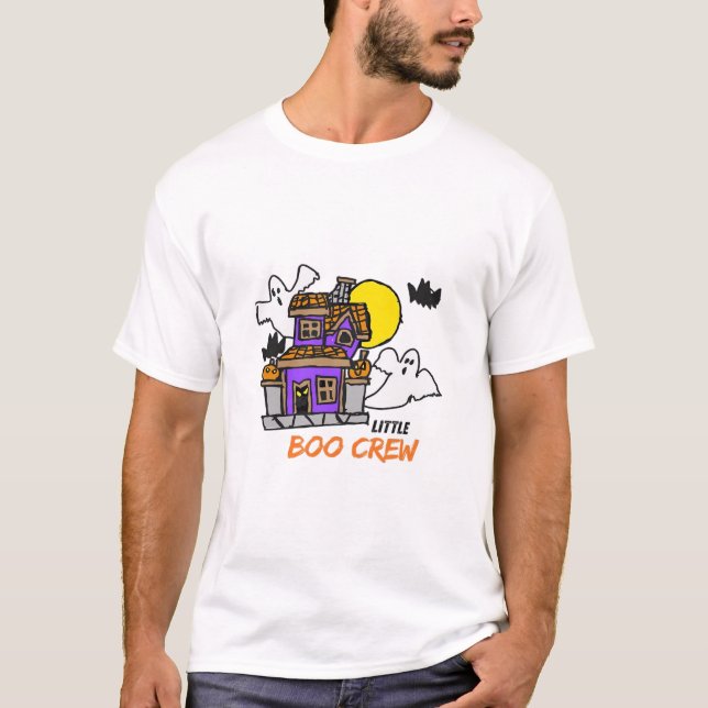 Hand Drawn Little Boo Crew Halloween T-Shirt (Front)
