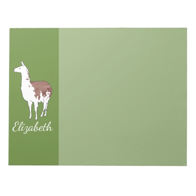 Hand Drawn Llama U-Pick Background Colour Notepad (Front)