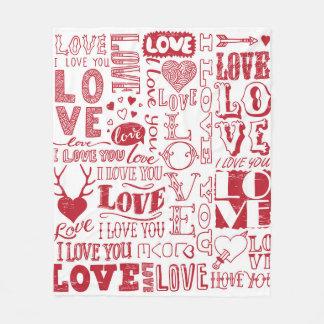 hand-drawn love doodles  fleece blanket