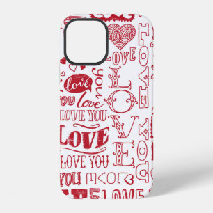 hand-drawn love doodles iPhone 12 case
