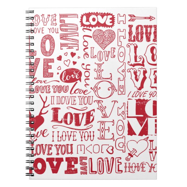 hand-drawn love doodles  notebook (Front)