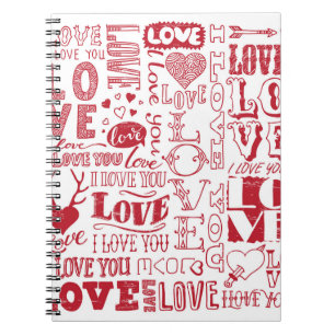 hand-drawn love doodles notebook