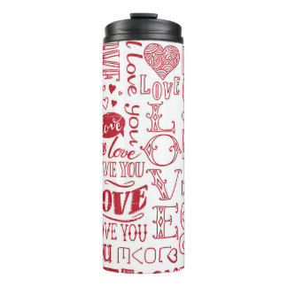hand-drawn love doodles  thermal tumbler