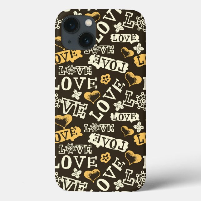 Hand Drawn Love Pattern Case-Mate iPhone Case (Back)