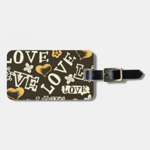 Hand Drawn Love Pattern Luggage Tag