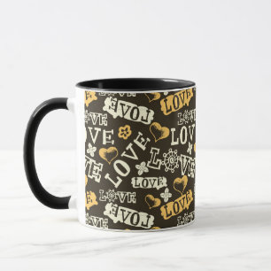 Hand Drawn Love Pattern Mug