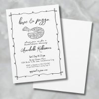 Hand Drawn Love Pizza Whimsical Bridal Shower