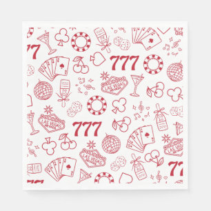 Hand Drawn Lucky In Love Vegas Bachelorette Napkin