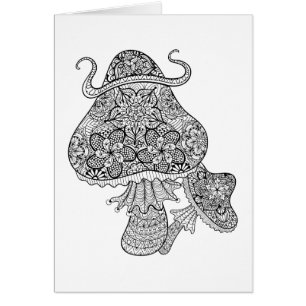 Hand Drawn Magic Mushrooms Doodle