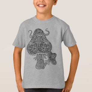 Hand Drawn Magic Mushrooms Doodle T-Shirt