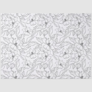 Hand-drawn magnolia flowers tissue paper
