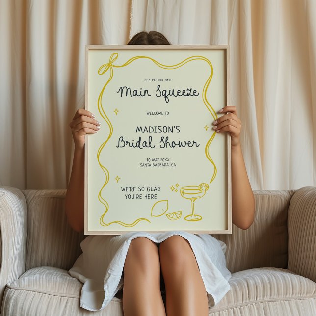 Hand Drawn Main Squeeze Bridal Shower Welcome Poster (Creator Uploaded)