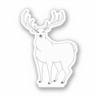 Hand-drawn Majestic Wildlife Stag Whitetail Deer