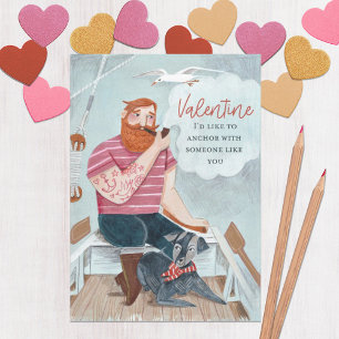 Hand drawn Man Bloke Valentine Holiday Card
