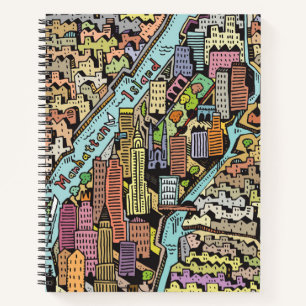 Hand Drawn Map of New York City Notebook