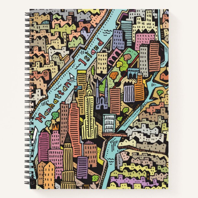 Hand Drawn Map of New York City Notebook (Front)