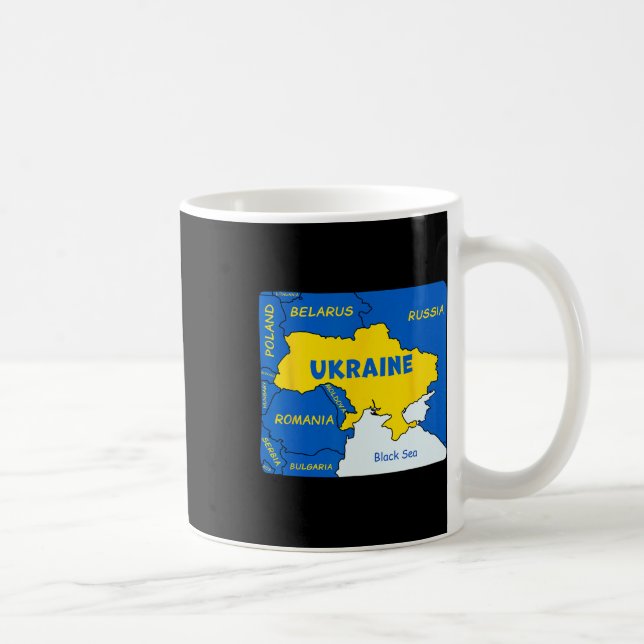 Hand Drawn Map Of Ukraine  Coffee Mug (Right)