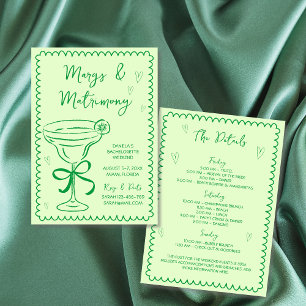 Hand Drawn Margs & Matrimony Bachelorette Weekend Invitation