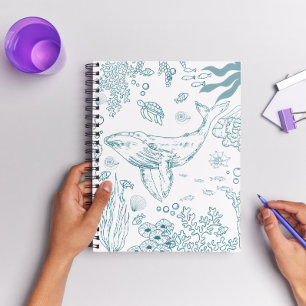 Hand-drawn Marine Life Notebook