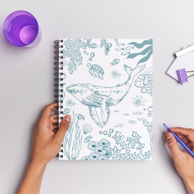 Hand-drawn Marine Life Notebook (Hand-drawn Marine Life Notebook. )