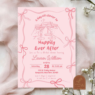 Hand Drawn martini Bridal Shower Invitation
