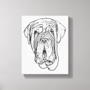 Hand-Drawn Mastiff Portrait Canvas Art