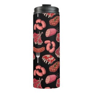  hand-drawn meat products pattern  thermal tumbler