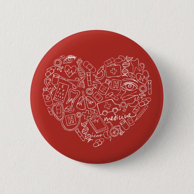 Hand Drawn Medial Doodle Logo 6 Cm Round Badge (Front)