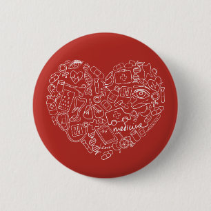 Hand Drawn Medial Doodle Logo 6 Cm Round Badge